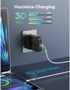 RAVPower PD Pioneer 35W USB C Wall Charger Fast Charging Adapter with GaN Technology for iPhone iPad Samsung Travel Friendly