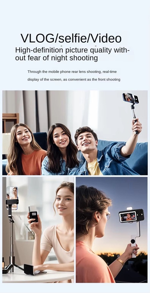 Magnetic Selfie Vlog Screen with Bluetooth Remote Flip Display Real Time Preview 4 Inch HD Wireless Monitor for Content Creators
