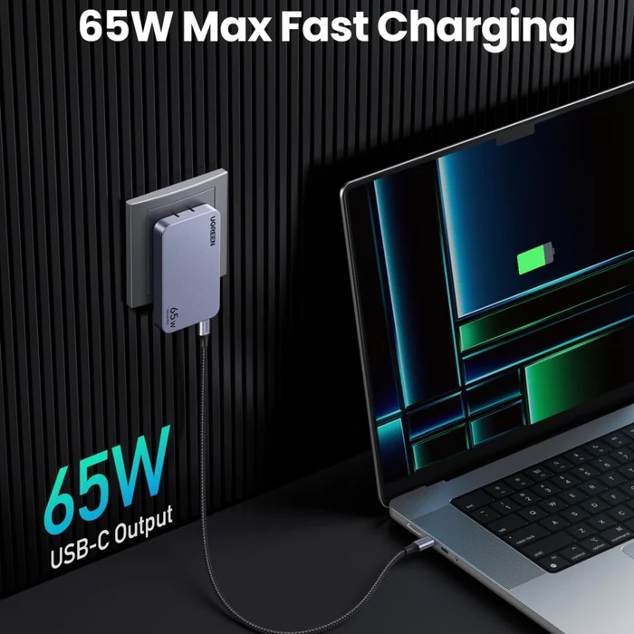 UGREEN Nexode Pro 65W USB C GaN Fast Charger Ultra Slim 3 Port Adapter for Laptop Tablet Phone Travel Wall Plug US UK EU Model: X753 | P/N: 25356