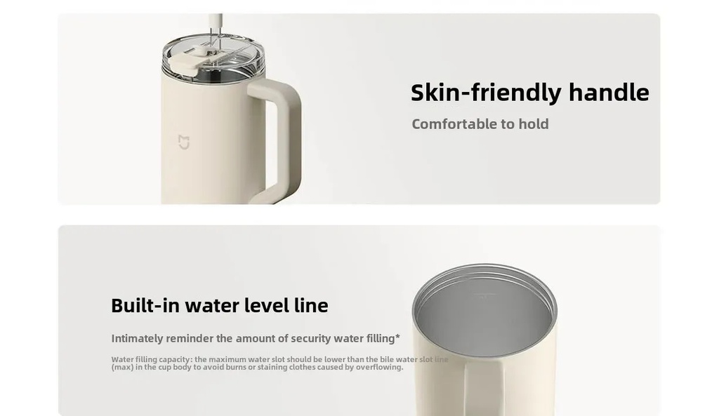 Xiaomi Mijia 1L Stainless Steel Vacuum Straw Cup with Tritan Lid and Thermal Insulation for Hot and Cold Drinks |MJXGB01RM|