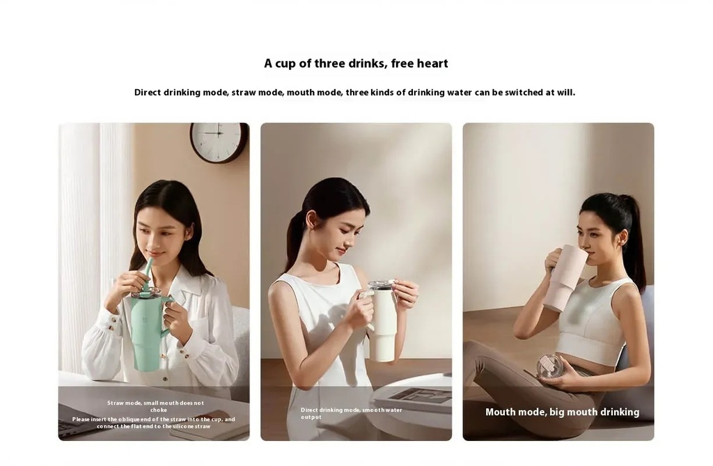 Xiaomi Mijia 1L Stainless Steel Vacuum Straw Cup with Tritan Lid and Thermal Insulation for Hot and Cold Drinks |MJXGB01RM|