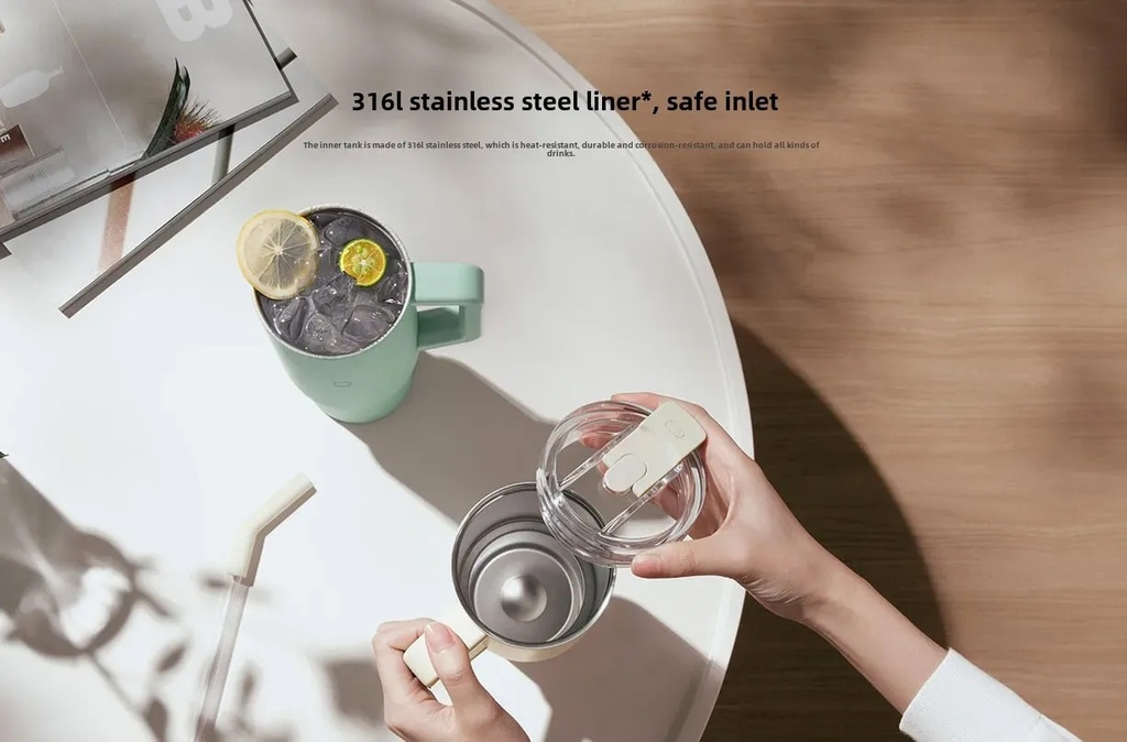 Xiaomi Mijia 1L Stainless Steel Vacuum Straw Cup with Tritan Lid and Thermal Insulation for Hot and Cold Drinks |MJXGB01RM|