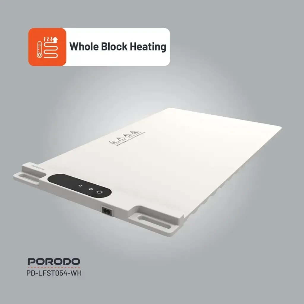 Porodo Lifestyle Warming Food Mat XL Electric Fast Heating Adjustable Temperature Silicone Foldable Kitchen Warmer - White |LFS054||PD-LFST054-WH|