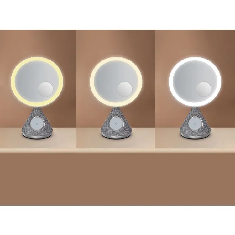Porodo LED Makeup Mirror with Bluetooth Speaker MagSafe 15W Wireless Charger USB C Port 3 Brightness Level 3 Color Temperatures |LFS084||PD-LFST084-GD/SL|