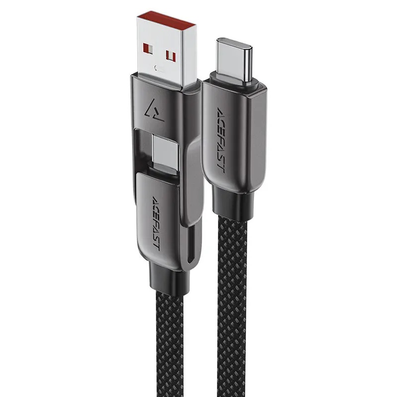 ACEFAST Acewire Pro Fast Charging Data Cable USB-A USB-C to USB-C 60W 1.2m Zinc Alloy Nylon Braided PD60W USB 2.0 Cable |C13-04|