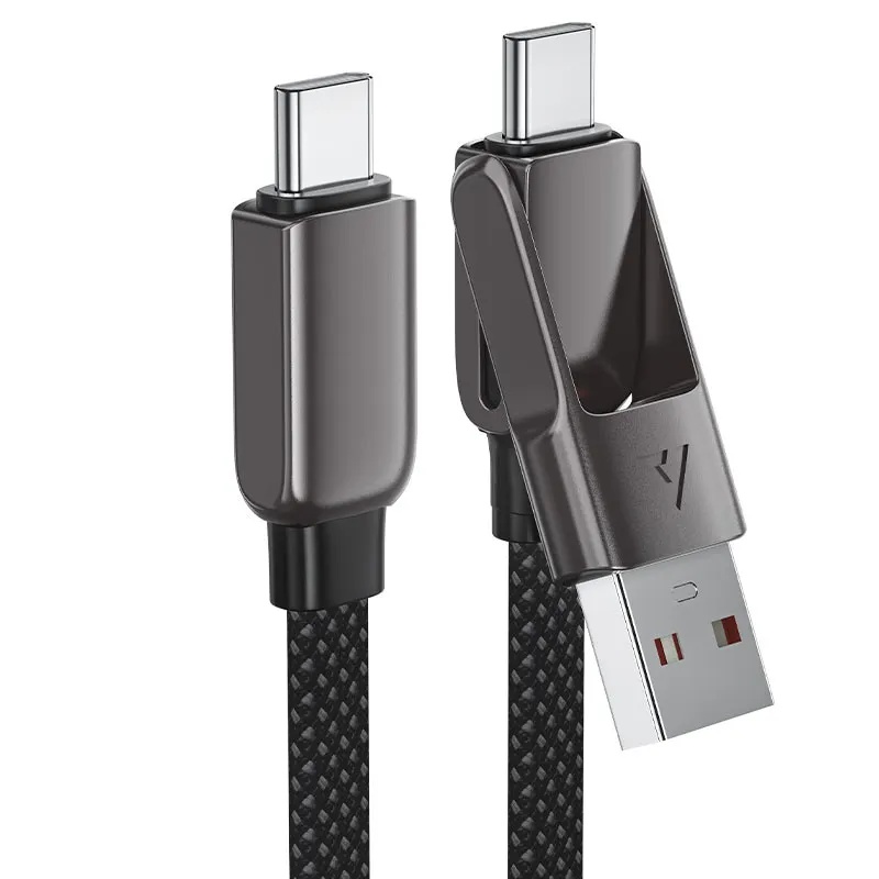 ACEFAST Acewire Pro Fast Charging Data Cable USB-A USB-C to USB-C 60W 1.2m Zinc Alloy Nylon Braided PD60W USB 2.0 Cable |C13-04|