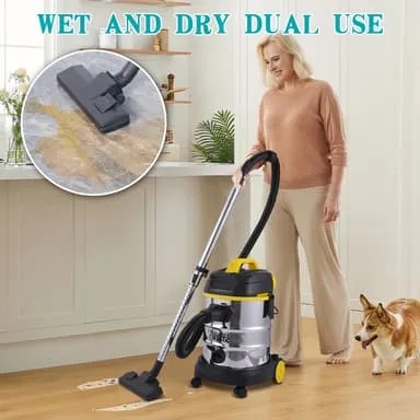 Winning Star 25L Dry Wet Vacuum Cleaner 1600W Copper Motor 16kPa Suction Stainless Steel Tank Multi Surface Cleaning |ST-5034|