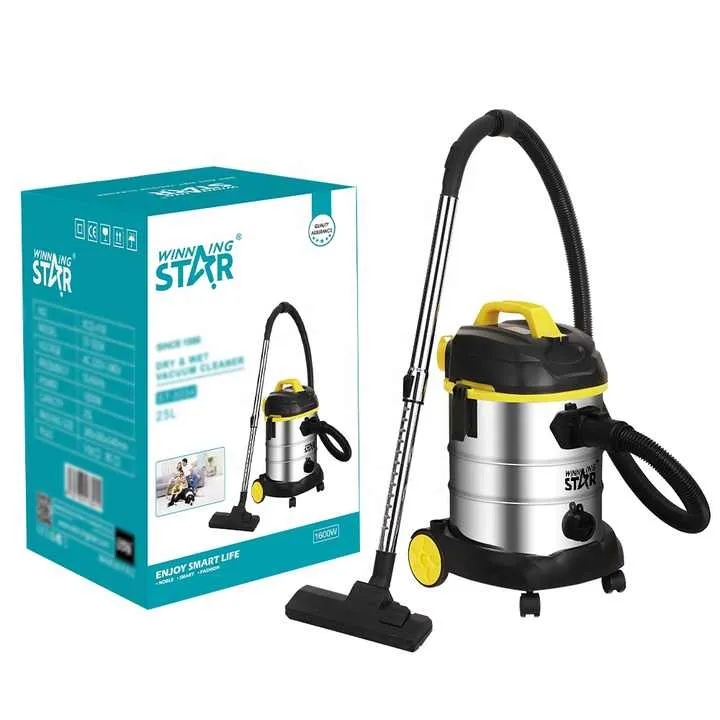 Winning Star 25L Dry Wet Vacuum Cleaner 1600W Copper Motor 16kPa Suction Stainless Steel Tank Multi Surface Cleaning |ST-5034|