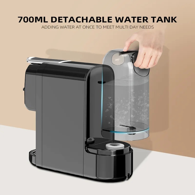7MD Multifunctional Capsule Coffee Machine 20 Bar Pump Pressure 700ml Water Tank NTC Smart Temperature Control Compatible with Nespresso Dolce Gusto Ground Coffee Pods |7MD-C004|