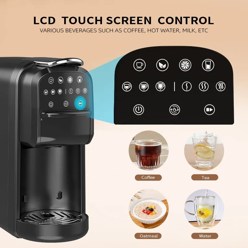 7MD Multifunctional Capsule Coffee Machine 20 Bar Pump Pressure 700ml Water Tank NTC Smart Temperature Control Compatible with Nespresso Dolce Gusto Ground Coffee Pods |7MD-C004|