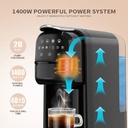 7MD Multifunctional Capsule Coffee Machine 20 Bar Pump Pressure 700ml Water Tank NTC Smart Temperature Control Compatible with Nespresso Dolce Gusto Ground Coffee Pods |7MD-C004|