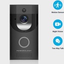 Powerology Smart Video Doorbell with Night Vision and Motion Sensor 1080P HD WiFi Two-Way Audio IPX4 Weather Resistant 160 Degree Wide Angle View |PSVDBBK|