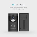 Powerology Smart Video Doorbell with Night Vision and Motion Sensor 1080P HD WiFi Two-Way Audio IPX4 Weather Resistant 160 Degree Wide Angle View |PSVDBBK|