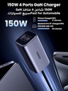 UGREEN 150W Multi Port Car Charger 4 Port USB C Fast Car Adapter GaN Charger PD 140W USB C Car Charger for MacBook iPhone Samsung Galaxy Tablets Laptops