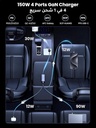 UGREEN 4 Port GaN Fast Car Charger 150W USB C PD 140W USB A 22.5W Temperature Control 3 USB C 1 USB A Multi Device Car Adapter  |EC706|