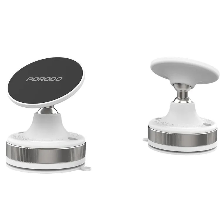 Porodo Vacuseal Smart Suction Magnetic Phone Mount N52 Magnet Adjustable Viewing Angle Strong Suction Base for Smartphones 5.5 to 6.9 Inches | PD-HSM27-WH/BK |