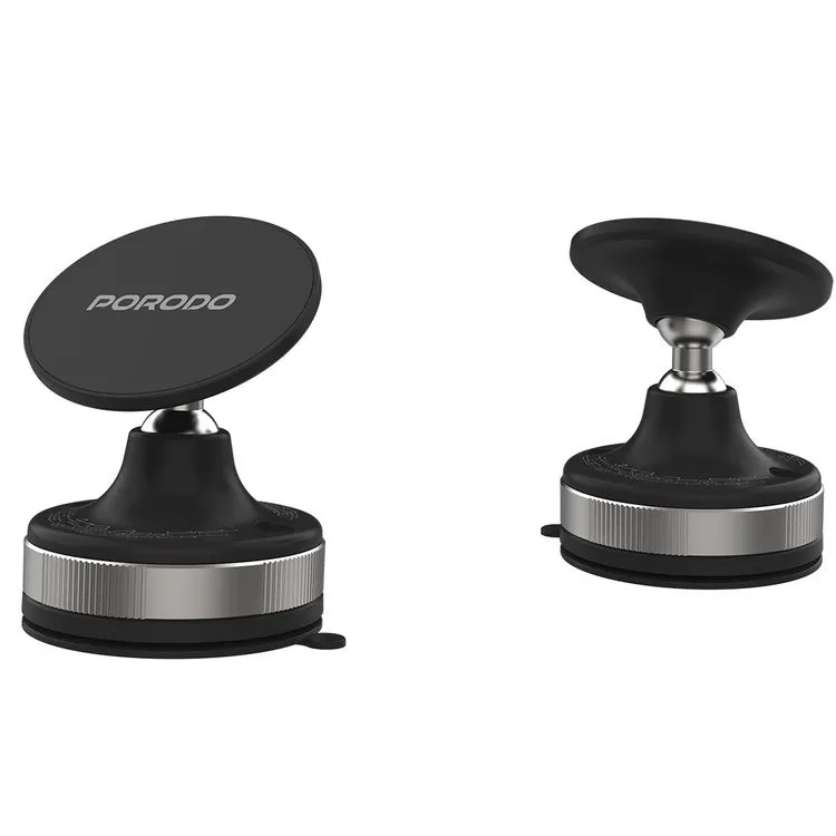 Porodo Vacuseal Smart Suction Magnetic Phone Mount N52 Magnet Adjustable Viewing Angle Strong Suction Base for Smartphones 5.5 to 6.9 Inches | PD-HSM27-WH/BK |