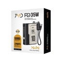 7MD PD 35W Fast Charging Power Bank - 10000mAh, Dual Port (USB-C & USB-A), | 7MD2502 |