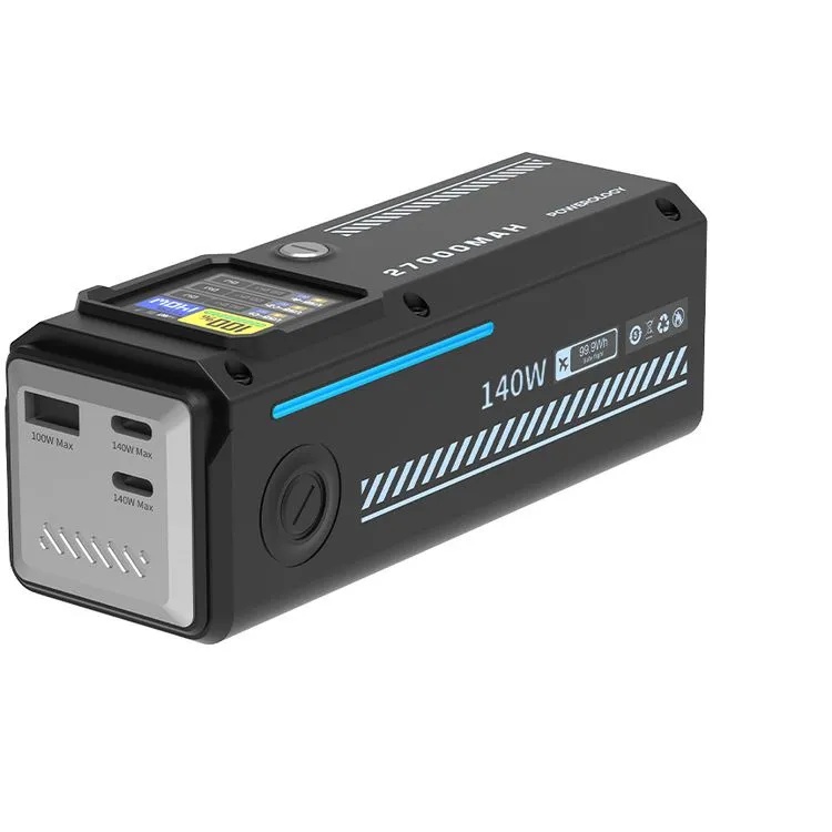 Powerology 27000mAh Smart Display Power Bank 140W PD3.1 USB-C Fast Charging Portable Charger with 3-Port Output for Laptop Tablet and Smartphone Simultaneous Charging