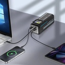 Powerology 27000mAh Smart Display Power Bank 140W PD3.1 USB-C Fast Charging Portable Charger with 3-Port Output for Laptop Tablet and Smartphone Simultaneous Charging