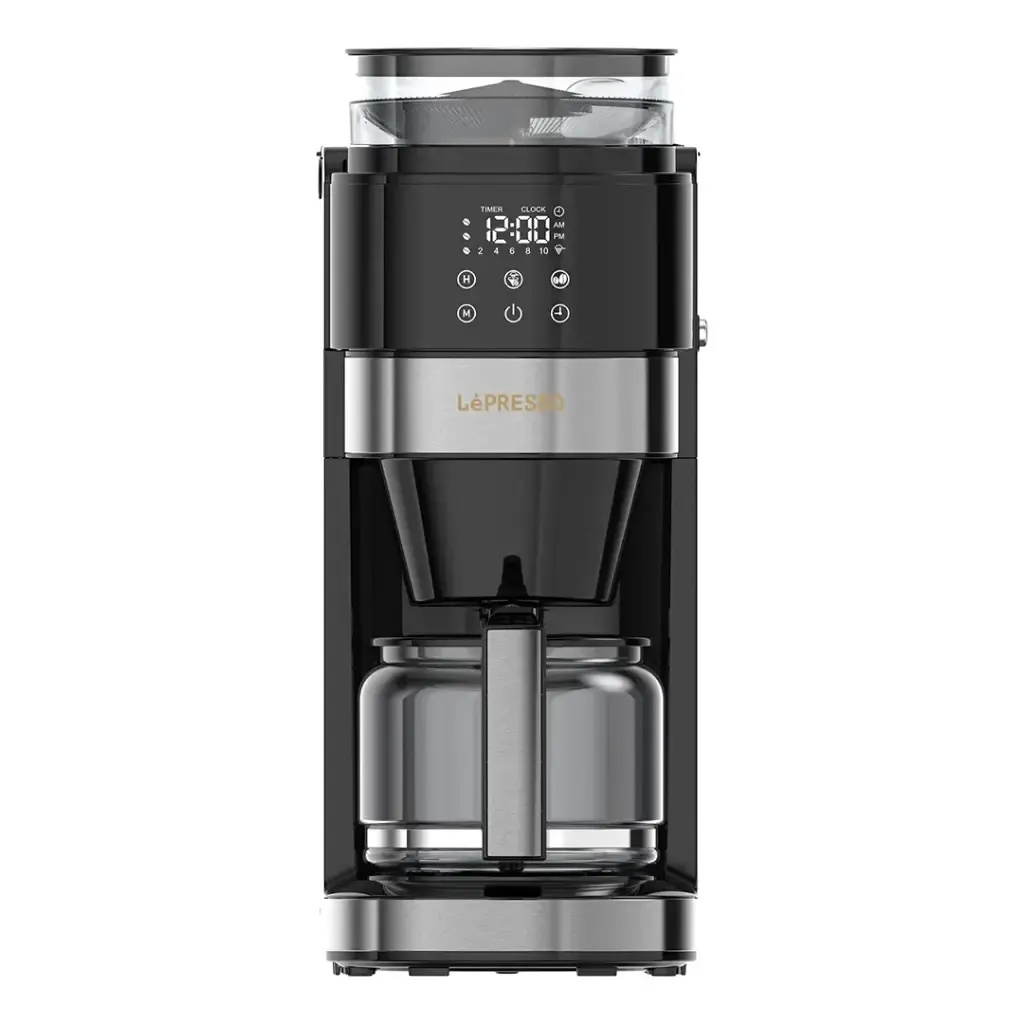 Lepresso Coffee Brewer With Bean Grinder 240V 900W Conical Burr Grinder Digital Control Keep‑Warm 1.35 L Water Tank | LP043 | LPCFFM0043 |