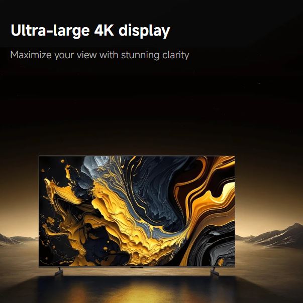 Xiaomi TV Max 100" 2025 – QLED 4K (3840×2160) Gaming TV | 144Hz, Dolby Vision, HDR10+, Google TV, Chromecast, AirPlay, Bluetooth 5.2, Wi-Fi 6, HDMI 2.1
