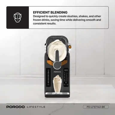 Porodo Lifestyle Multi-Function Slushie Maker – 2.6L Capacity, 25 Min Quick Freezing | Milkshakes, Ice Cream & Frappé Machine | LFS143 | PD-LFST143-BK |