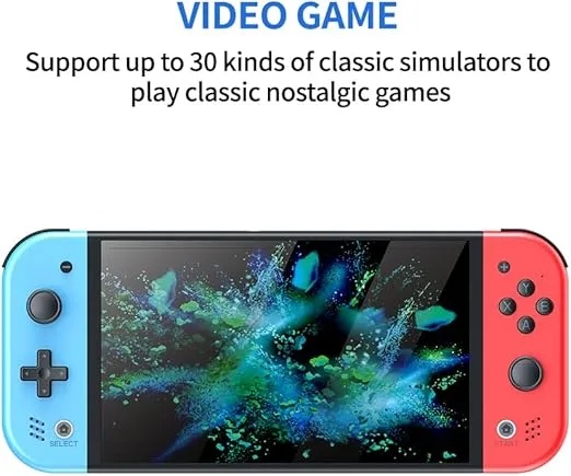 M20 Video Game Screen HD 7 inches Retro Handheld Game Console – RK3566 Quad-Core, IPS Display, EmuELEC 4.3, Bluetooth, Wireless Controller, TF Slot, 64GB, 4000mAh Battery
