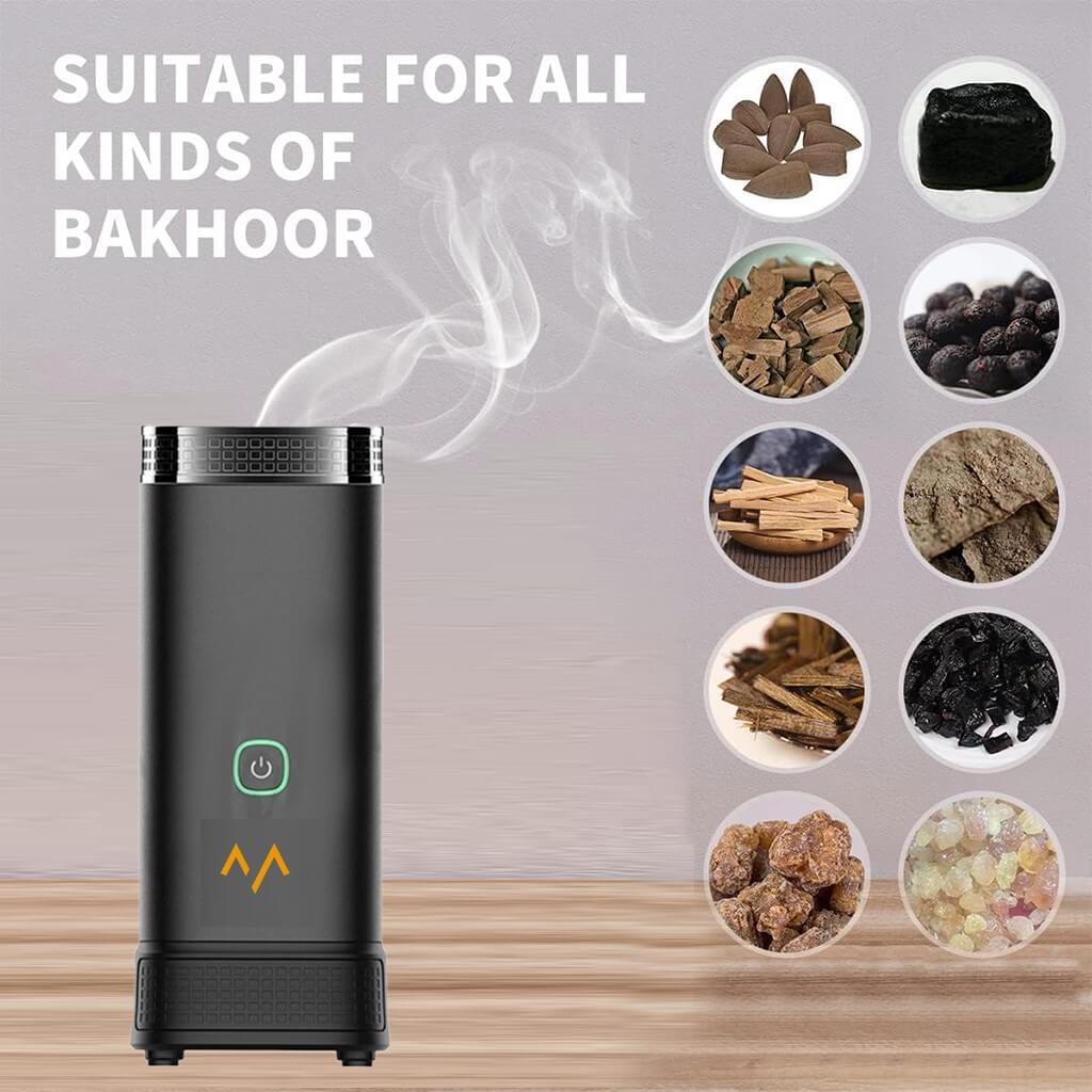 7MD High Quality Incense Burner Bukhoor | Unique Design | Tested Coil | Type-C Fast Recharge | Auto-off Timer | Incense Box | Turbo Fan | Safety Lock |