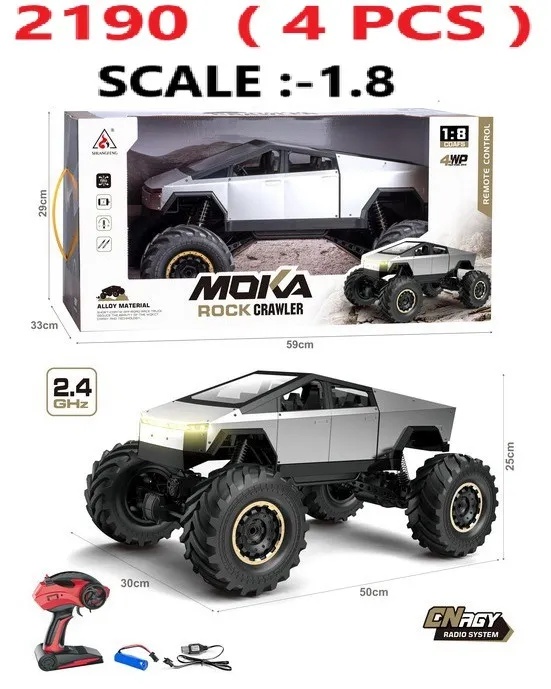 MOKA Rock Crawler 1:8 Scale 4WD RC Truck – Alloy Material, 7.4V Battery, 2.4GHz Remote, All-Terrain Off-Road Design