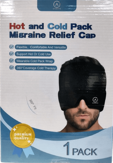 ANAMIS Hot & Cold Pack Migraine Relief Cap – Flexible, Wearable, 360° Full Coverage for Headache & Migraine Pain Relief