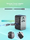 RAVPOWER 5-in-1 Universal Adapter - for 190 Countries | PD70W | GaN 5.0 | RP-PC1061 |