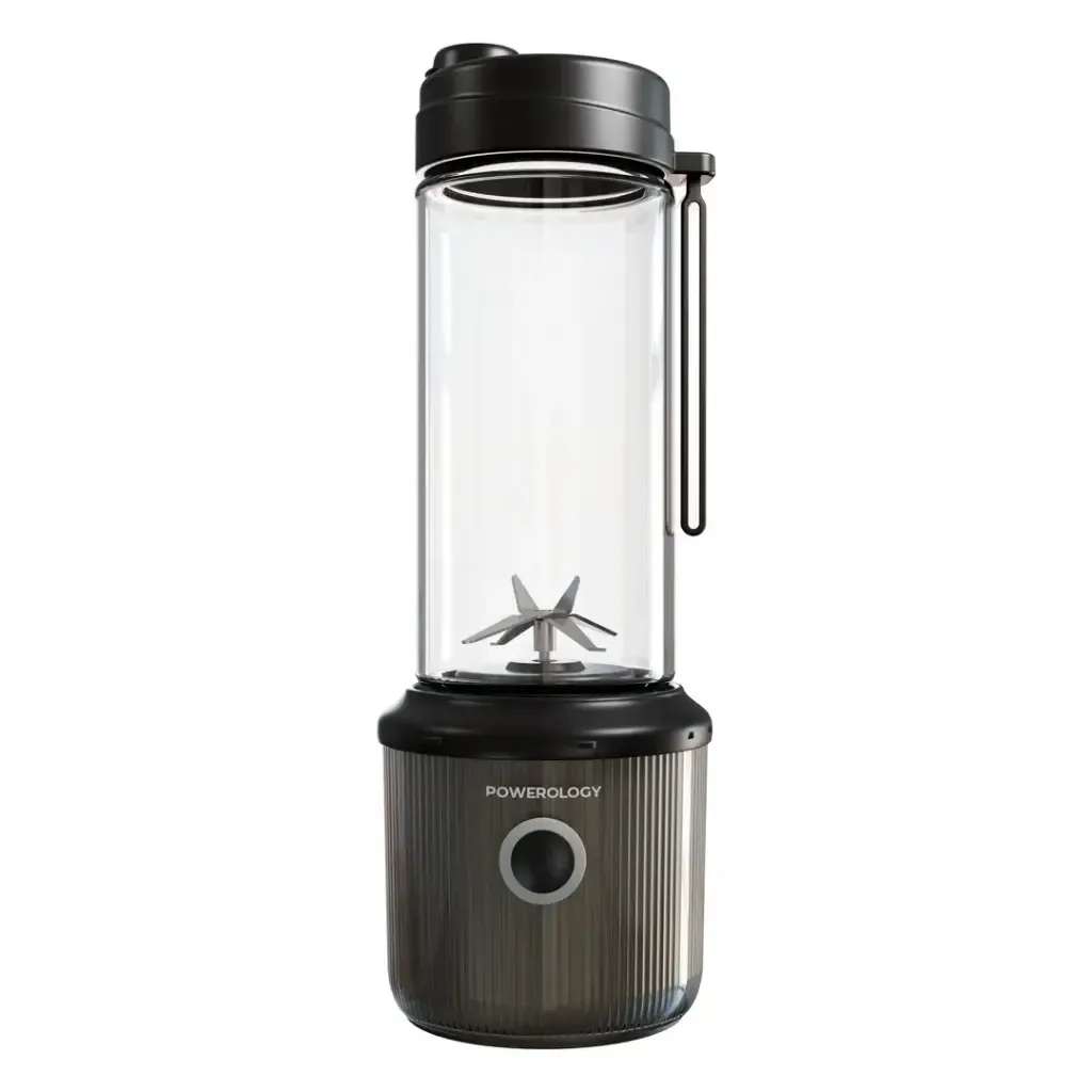 Powerology Press & Refresh Portable Blender – 126W Motor, 16,500 RPM, USB‑C Fast Charge, Dual 2500mAh Battery, 450mL | PSM013BK | PSM013WH |