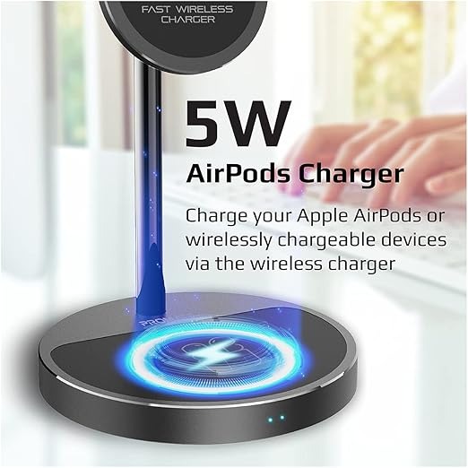 PROMATE | AuraBase-PD20 | 2 in 1 Wireless Charging Station With | 40W | Output