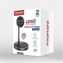PROMATE | AuraBase-PD20 | 2 in 1 Wireless Charging Station With | 40W | Output
