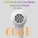 AMOR TINY Wireless Baby Hair Dryer – Cordless, Silent & Low-Radiation Design with Two-Speed & High‑Temp Protection