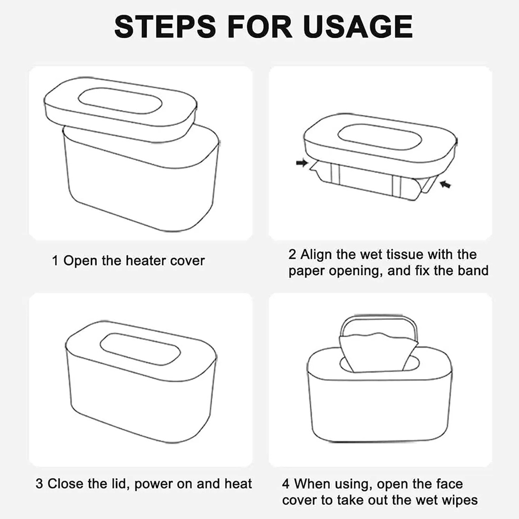 AMOR TINY Multi-function Wipesheater – Warm & Portable Wipe Warmer (Adjustable 40–60 °C)