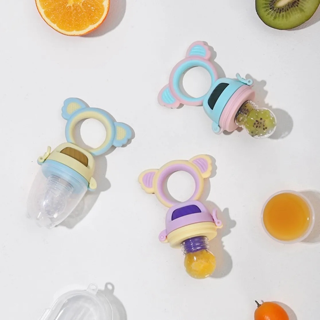AMOR TINY Eco-Friendly Silicone Fruit Feeder – BPA-Free Baby Feeder for Fresh Fruit & Juice | Ages 0–12 Months