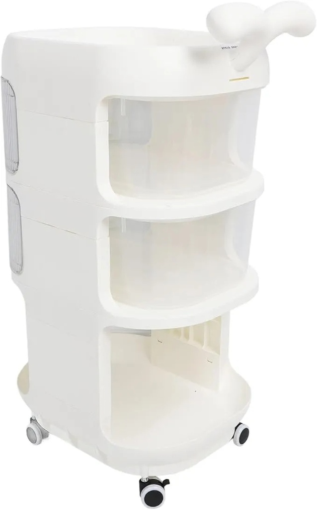 AMOR TINY Baby Essentials Trolley – Multi-Layer Rolling Organizer for Diapers, Bottles & Baby Items with 4 Wheels