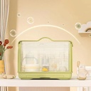 AMOR TINY Baby Bottle Drying & Storage Rack – Portable Covered Organizer with Drain Tray & Handle
