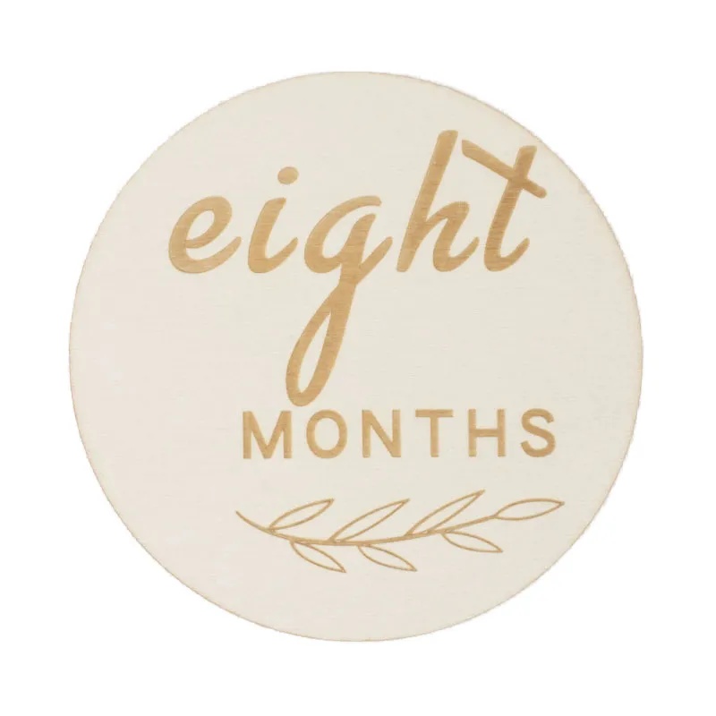 AMOR TINY Baby Monthly Milestone Photo Props – 12 Painted Wooden Circle Discs for Newborn Growth Tracking