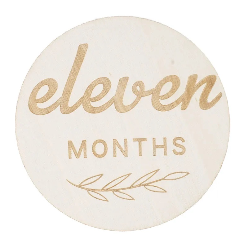 AMOR TINY Baby Monthly Milestone Photo Props – 12 Painted Wooden Circle Discs for Newborn Growth Tracking
