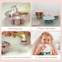 AMOR TINY 2‑in‑1 Silicone Infant Ice Cube Tray & Pacifier Feeder – 7‑Cell Soft Food Tray with Easy-Release Design