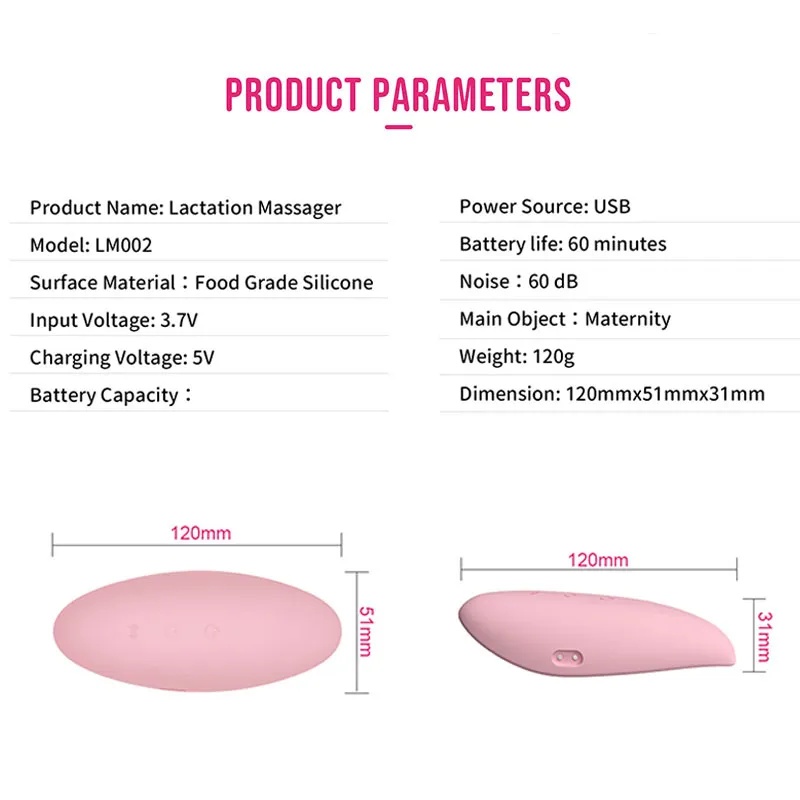 AMOR TINY Lactation Massager – Warm & Vibration Breast Aid for Nursing Mothers