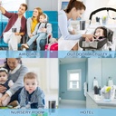 AMOR TINY 6-in-1 Travel Baby Bottle Cleaning & Drying Set – Long Handle Silicone Brushes with Nipple Cleaner & Drying Rack