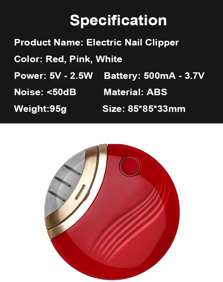 AMOR TINY Electric Baby Nail Clipper – Quiet, Round Design with USB Rechargeable Safety Trimming