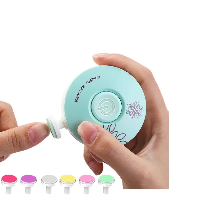 AMOR TINY Battery‑Powered Electric Nail Manicure Set – Baby Nail Trimmer & Polisher Kit with Color Grinder Heads