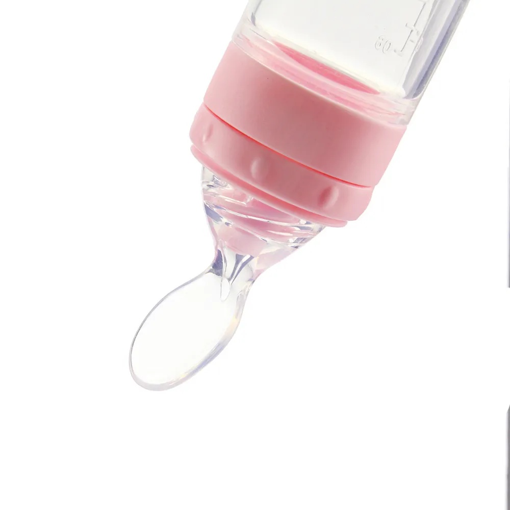AMOR TINY Baby Silicone Food Feeder – Soft Head Heat-Resistant Feeding Bottle with Dust Cover, BPA-Free, 120ml Capacity for Infants 4 Months+