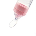 AMOR TINY Baby Silicone Food Feeder – Soft Head Heat-Resistant Feeding Bottle with Dust Cover, BPA-Free, 120ml Capacity for Infants 4 Months+