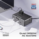 160W GaNFast™ PD 3.1 Charging Station with 3250W Quad AC Sockets | 10 in 1 Power Station | PowerBrix-160 |